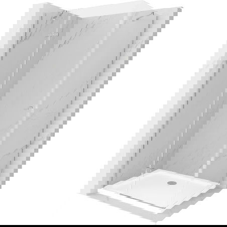 Mexen Roma cabina doccia a battente 110 x 100 cm, trasparente, cromo + piatto doccia Flat - 854-110-100-01-00-4010