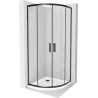 Mexen Rio halfronde douchecabine 80 x 80 cm, transparant, zwart + Flat douchebak, wit - 863-080-080-70-00-4110B