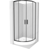 Mexen Rio Semi-Circular Shower Enclosure 70 x 70 cm, Transparent, Black + Rio Tray, White - 863-070-070-70-00-4710