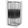 Mexen Rio cabine de duche semicircular 70 x 70 cm, faixas pretas, preta - 863-070-070-70-20