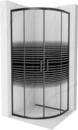 Mexen Rio halve cirkel douchecabine 80 x 80 cm, zwarte strepen, zwart - 863-080-080-70-20