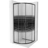 Mexen Rio cabine de duche semicircular 90 x 90 cm, riscas pretas, preta - 863-090-090-70-20