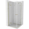 Mexen Roma Duo 90 x 90 cm Pivot Shower Enclosure, Transparent, Gold - 854-090-090-50-00-02