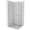 Mexen Roma Duo cabine de douche pivotante 90 x 90 cm, transparent, dorée - 854-090-090-50-00-02