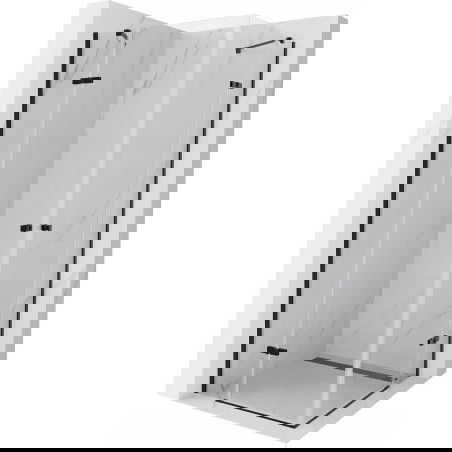 Mexen Roma Duo cabine de douche pivotante 70 x 70 cm, transparente, noire - 854-070-070-70-00-02