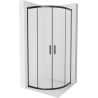 Mexen Rio kwartronde douchecabine 70 x 70 cm, matglas, zwart - 863-070-070-70-30