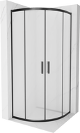 Mexen Rio semi-circular shower enclosure 70 x 70 cm, frost, black - 863-070-070-70-30