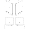 Mexen Lunar-B Duschüren, links öffnend 140 cm, transparent, gebürstet gun gray - 832S-140-050-66-00-L