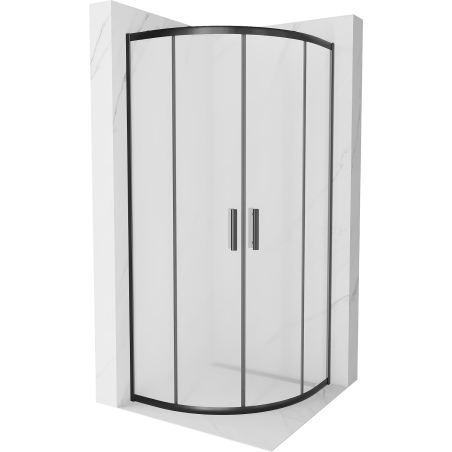 Mexen Rio cabine de douche semi-circulaire 90 x 90 cm, givrée, noire - 863-090-090-70-30