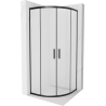 Mexen Rio cabine de douche semi-circulaire 90 x 90 cm, givrée, noire - 863-090-090-70-30