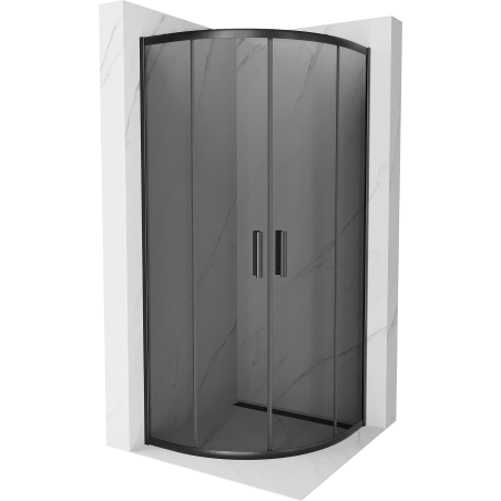 Mexen Rio cabine de douche d'angle arrondi 80 x 80 cm, graphite, noir - 863-080-080-70-40