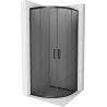 Mexen Rio cabina doccia semicircolare 80 x 80 cm, grafite, nero - 863-080-080-70-40