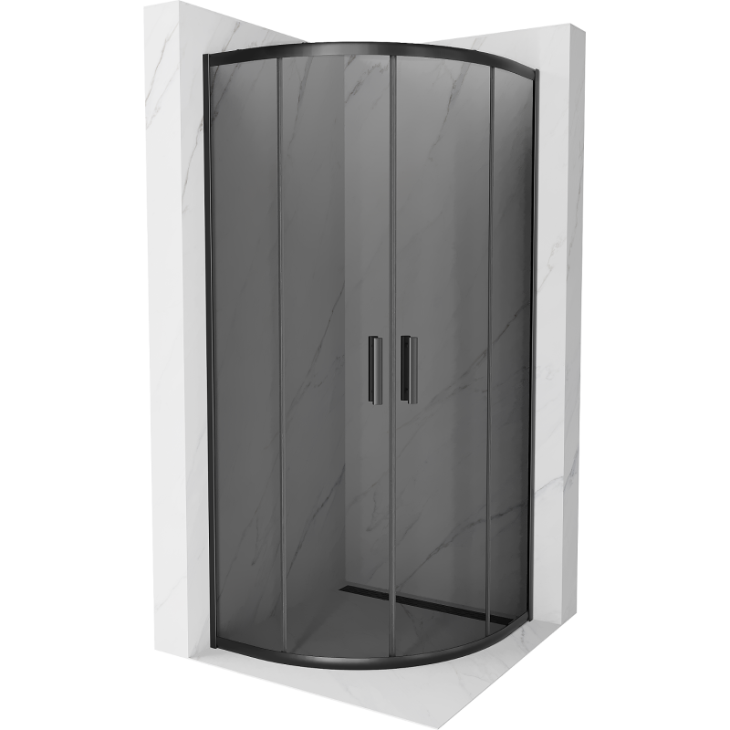 Mexen Rio cabina doccia semicircolare 90 x 90 cm, grafite, nero - 863-090-090-70-40