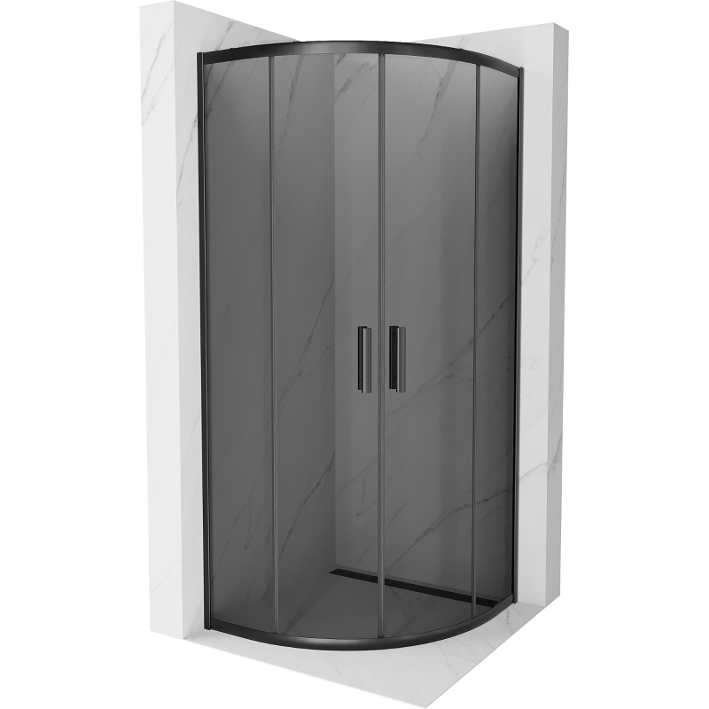 Mexen Rio semi-circular shower cabin 90 x 90 cm, graphite, black - 863-090-090-70-40