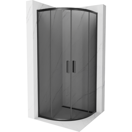 Mexen Rio cabine de douche semi-circulaire 90 x 90 cm, graphite, noire - 863-090-090-70-40