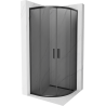 Mexen Rio semi-circular shower cabin 90 x 90 cm, graphite, black - 863-090-090-70-40