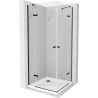 Mexen Roma Duo swing shower cabin 80 x 80 cm, transparent, black + Flat shower tray - 854-080-080-70-02-4010B