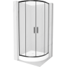 Mexen Rio cabine de douche semi-circulaire 80 x 80 cm, givrée, noire + receveur Rio, blanc - 863-080-080-70-30-4710