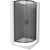 Mexen Rio semi-circular shower cabin 70 x 70 cm, graphite, black + Rio shower tray, white - 863-070-070-70-40-4710