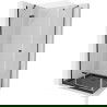 Mexen Roma cabine de duche basculante 100 x 80 cm, transparente, preta + base de duche Flat, preta - 854-100-080-70-00-4070B