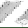 Mexen Roma Duschkabine aufklappbar 90 x 70 cm, transparent, schwarz + Duschwanne Flat, weiß - 854-090-070-70-00-4010B