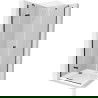 Mexen Roma douchecabine met draaideur 90 x 90 cm, transparant, zwart + Flat douchebak, wit - 854-090-090-70-00-4010B