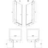 Mexen Lunar duššiuksed, vasakuksega, 130 cm, läbipaistev, kroom - 834-130-000-01-00-L