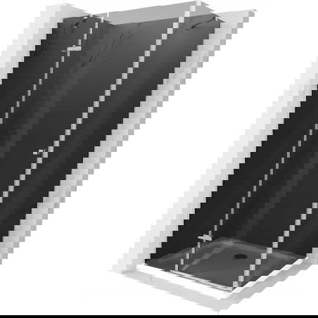 Mexen Roma nagnjena tuš kabina 90 x 100 cm, grafit, krom + Flat kad, bela - 854-090-100-01-40-4010