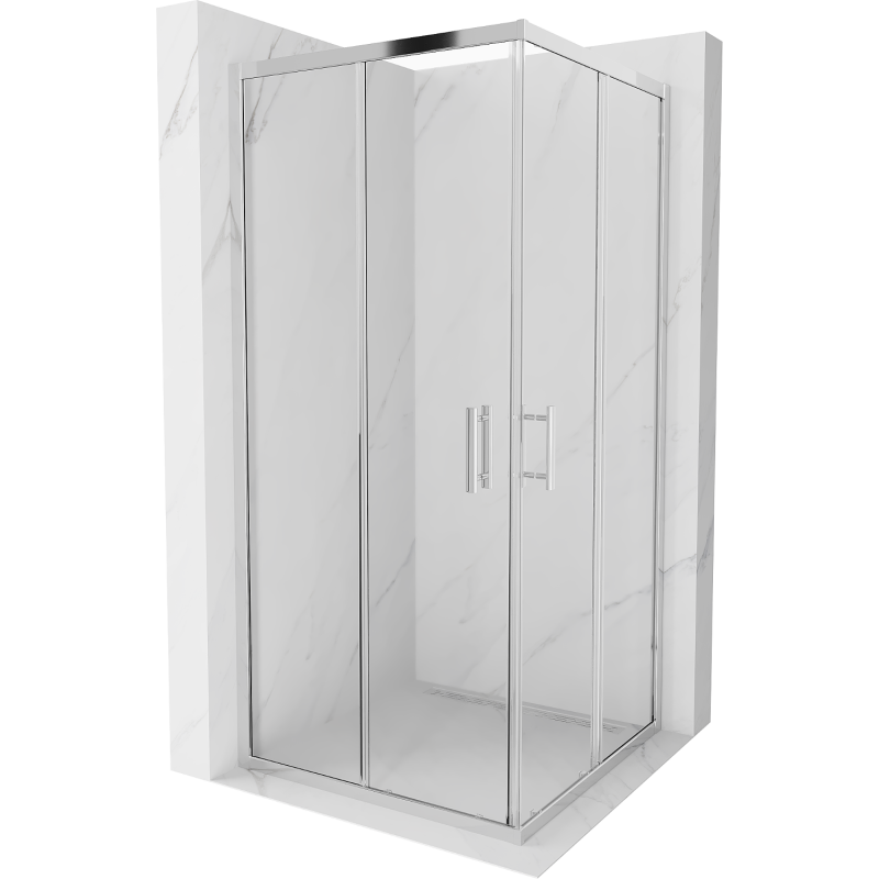 Mexen Rio cabina de ducha cuadrada de 90 x 90 cm, transparente, cromo - 860-090-090-01-00