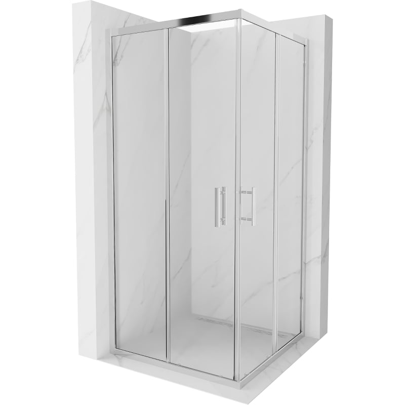 Mexen Rio ruudukujuline dušikabiin 90 x 90 cm, läbipaistev, kroom - 860-090-090-01-00