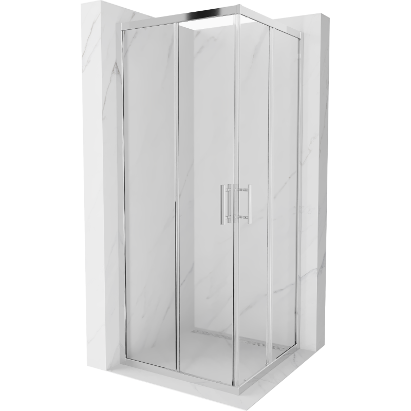 Mexen Rio cabina doccia quadrata 80 x 80 cm, trasparente, cromo - 860-080-080-01-00