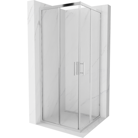 Mexen Rio kvadratna tuš kabina 80 x 80 cm, prozorna, krom - 860-080-080-01-00