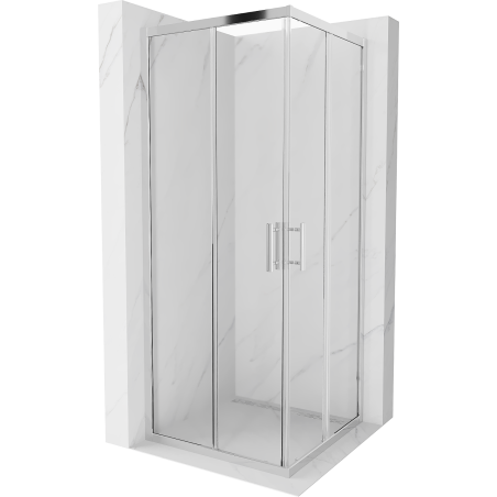 Mexen Rio vierkante douchecabine 80 x 80 cm, transparant, chroom - 860-080-080-01-00