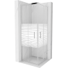 Mexen Rio vierkante douchecabine 70 x 70 cm, witte strepen, chroom - 860-070-070-01-20