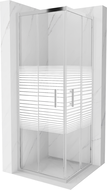 Mexen Rio cabine de douche carrée 70 x 70 cm, bandes blanches, chrome - 860-070-070-01-20