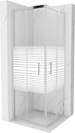 Mexen Rio kvadratna tuš kabina 70 x 70 cm, bijele pruge, krom - 860-070-070-01-20