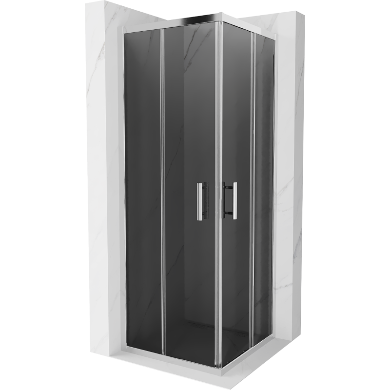 Mexen Rio kvadratna prha kabina 70 x 70 cm, grafit, krom - 860-070-070-01-40