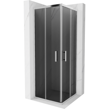 Mexen Rio cabina de ducha cuadrada 70 x 70 cm, grafito, cromo - 860-070-070-01-40
