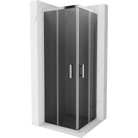 Mexen Rio kvadratna prha kabina 70 x 70 cm, grafit, krom - 860-070-070-01-40