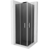 Cabine de douche carrée Mexen Rio 70 x 70 cm, graphite, chrome - 860-070-070-01-40