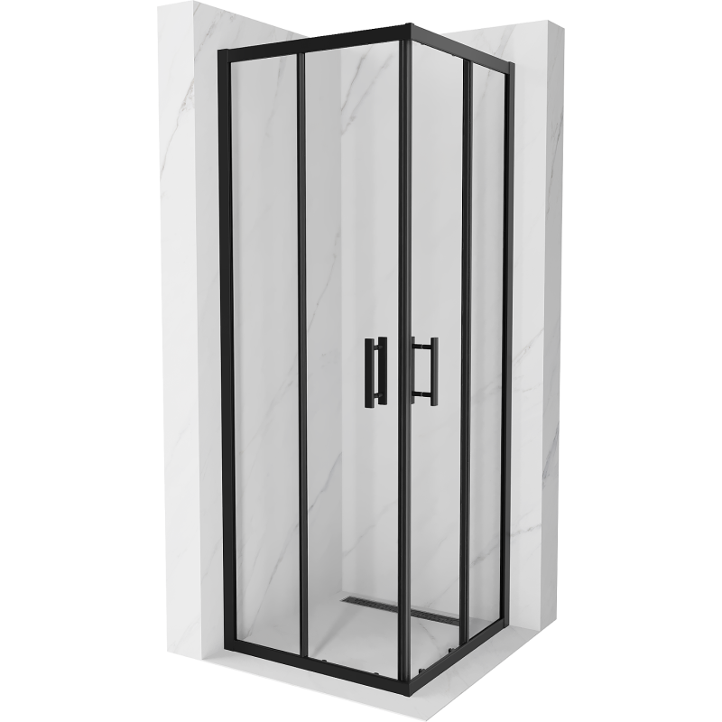 Mexen Rio cabine de douche carrée 70 x 70 cm, transparente, noire - 860-070-070-70-00