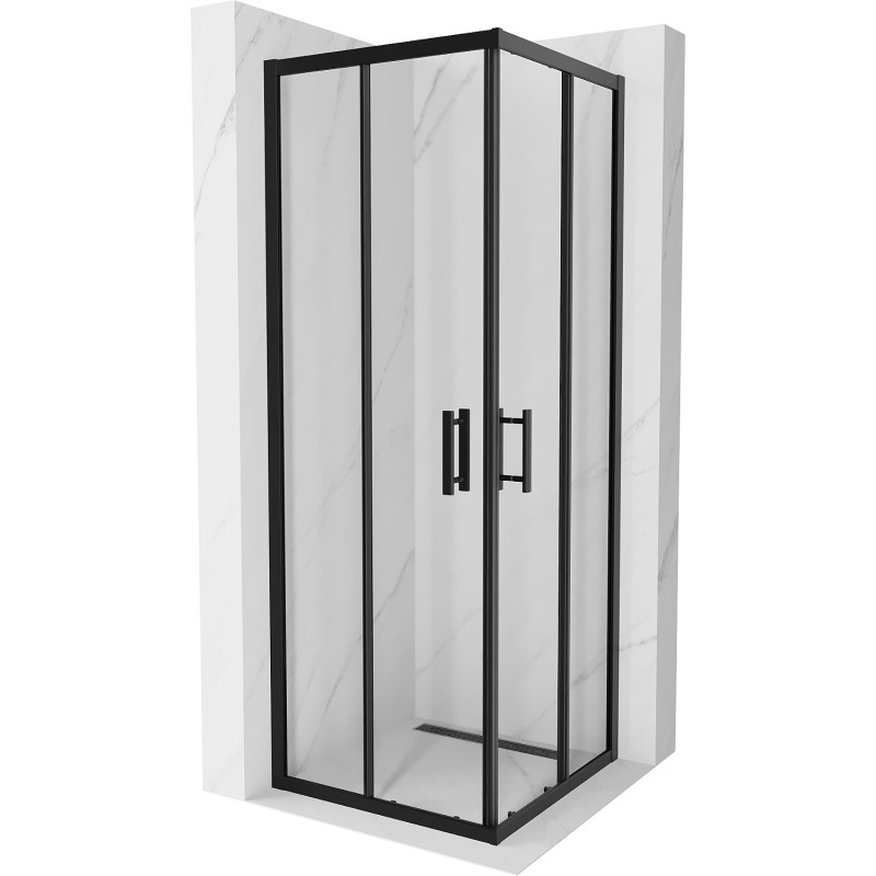 Mexen Rio square shower cabin 70 x 70 cm, transparent, black - 860-070-070-70-00
