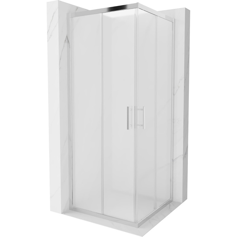 Mexen Rio 80 x 80 cm Square Shower Cabin, Frosted, Chrome - 860-080-080-01-30