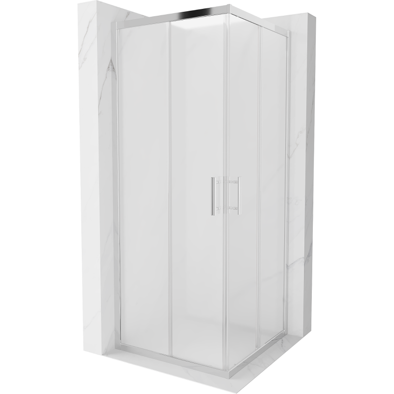 Mexen Rio fyrkantig duschkabin 80 x 80 cm, frostat, krom - 860-080-080-01-30