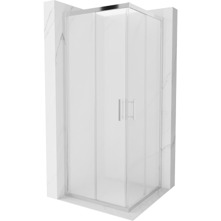 Mexen Rio cabina doccia quadrata 80 x 80 cm, brina, cromo - 860-080-080-01-30