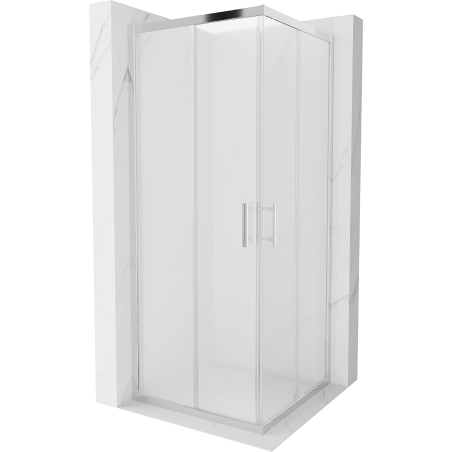Mexen Rio vierkante douchecabine 80 x 80 cm, matglas, chroom - 860-080-080-01-30