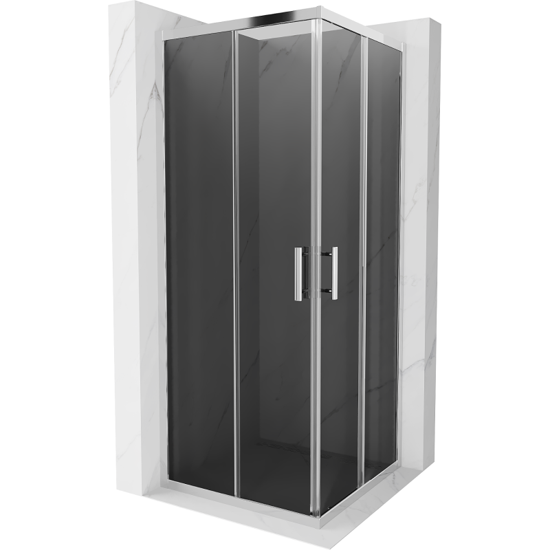 Mexen Rio vierkante douchecabine 80 x 80 cm, grafiet, chroom - 860-080-080-01-40