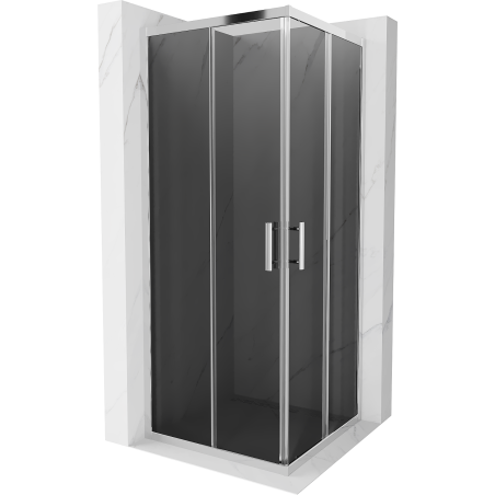 Mexen Rio vierkante douchecabine 80 x 80 cm, grafiet, chroom - 860-080-080-01-40