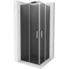 Mexen Rio vierkante douchecabine 80 x 80 cm, grafiet, chroom - 860-080-080-01-40