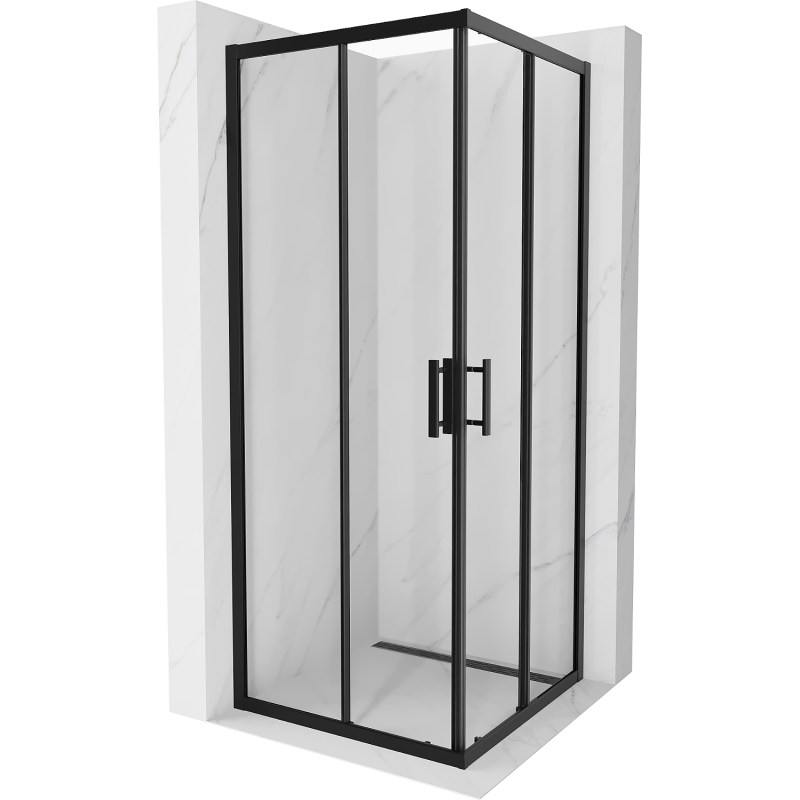 Mexen Rio fyrkantig duschkabin 80 x 80 cm, transparent, svart - 860-080-080-70-00